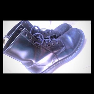Dr. Martens black leather combat boots
